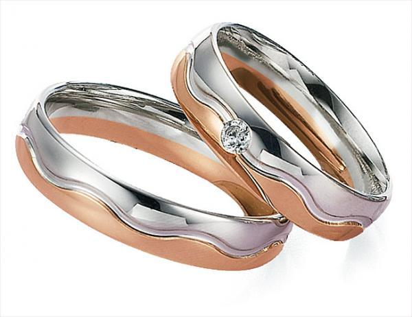 Gettmann Trauringe Weiss-Rotgold 8075.50 + 8075.50