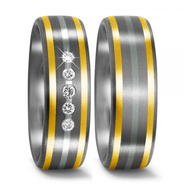 Titan Factory Trauringe 51003/001/005/P732 + 50966/001/000/P732