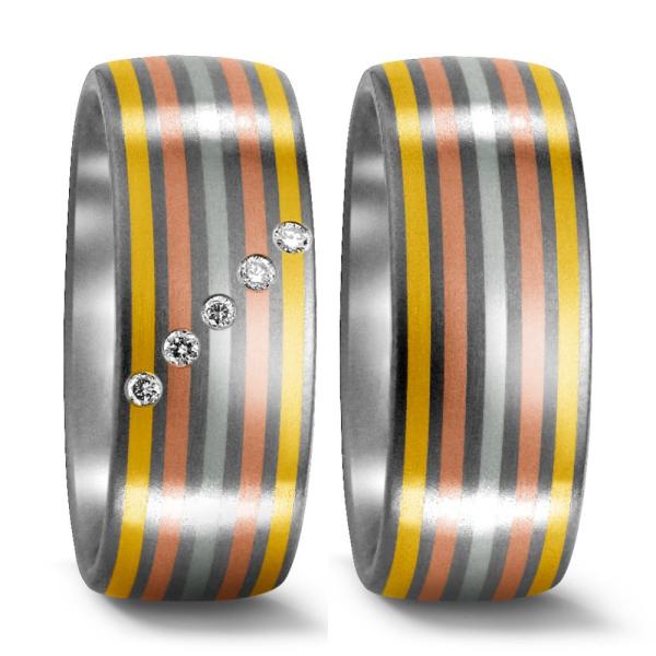 Titan Factory Trauringe 51011/001/005/7P30 + 50970/001/000/7P30