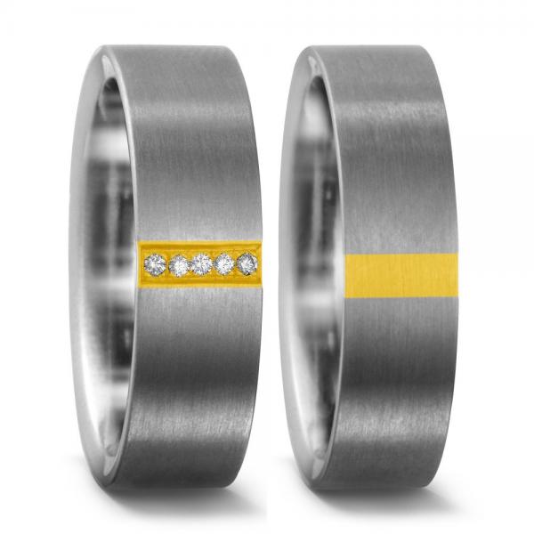 Titan Factory Trauringe 51297/001/144/7201 + 51297/001/000/7201