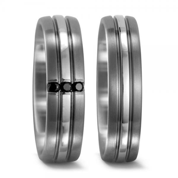 Titan Factory Trauringe 51714/001/233/2000 + 51715/001/000/2000