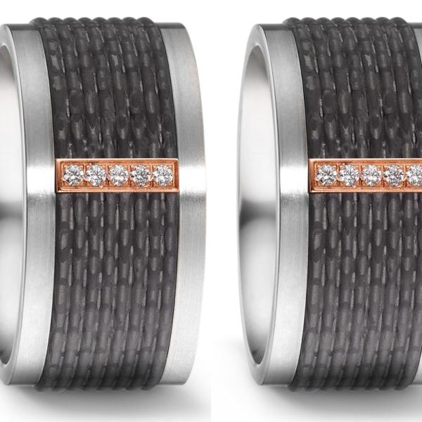 Titan Factory Trauringe Carbon 52543/001/005/7253 +  52543/001/000/2050