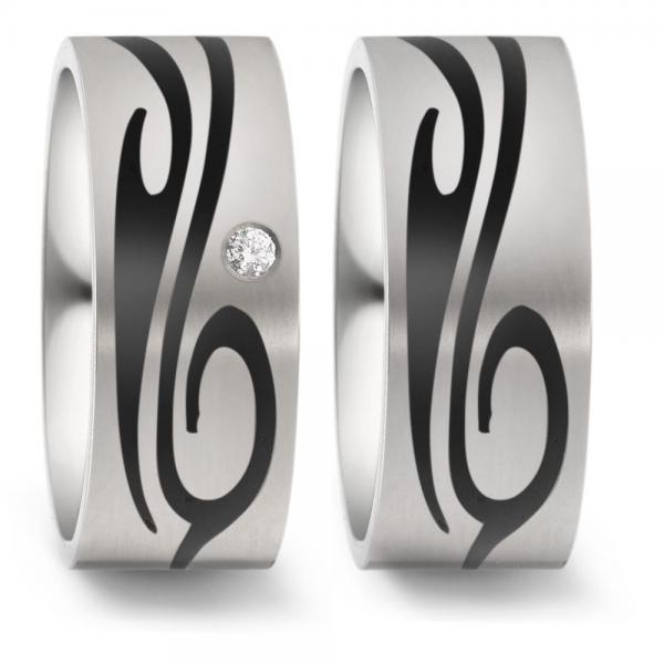 Titan Factory Trauringe Carbon 52550/001/003/2050 + 52550/001/000/2050