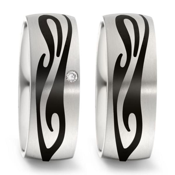 Titan Factory Trauringe Carbon 52552/001/003/2050 + 52552/001/000/2050