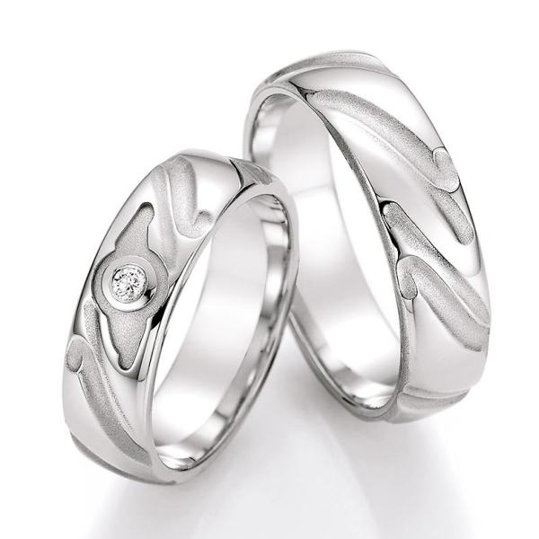 Nowotny-Collection Ruesch Trauringe Silber 55/30090-060 + 55/30100-060