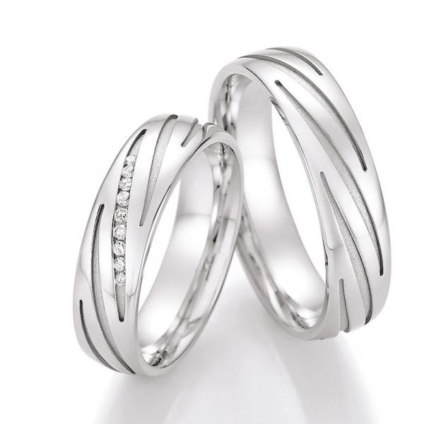 Nowotny-Collection Ruesch Trauringe Silber 55/30130-055 + 55/30140-055