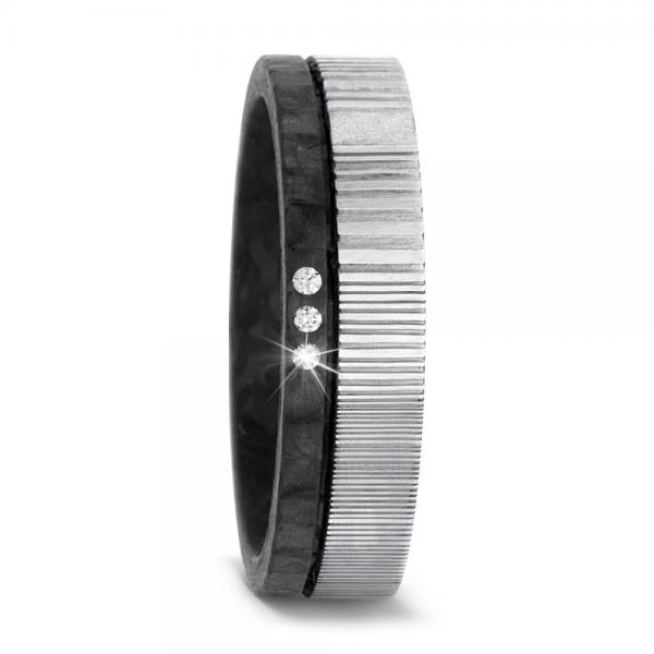 Titan Factory Trauringe Carbon 52540/002/003/TN00 + 52540/002/000/TN00