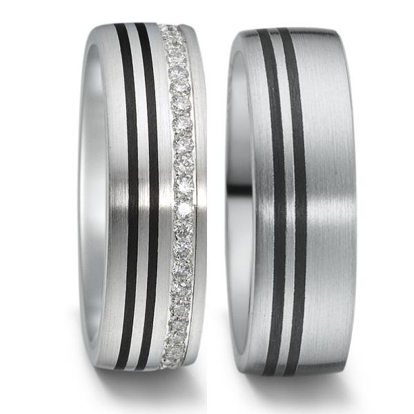 Weidner Trauringe Carbon 76022 + 86022