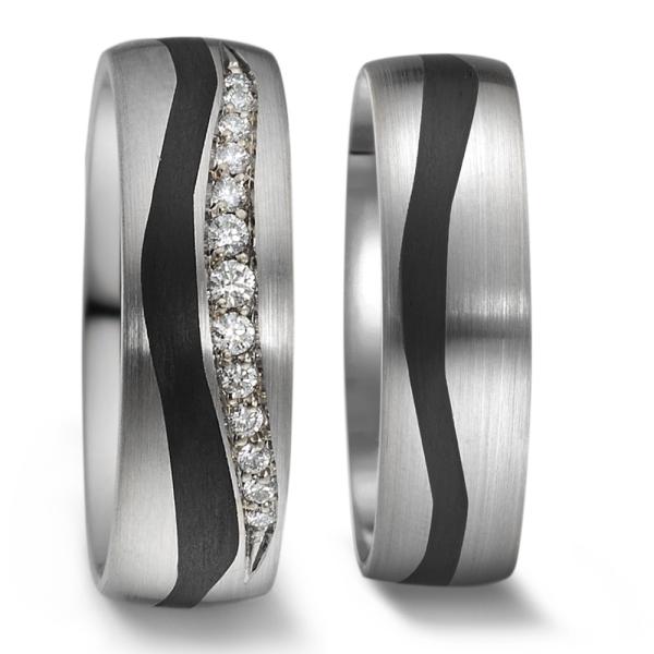 Weidner Trauringe Carbon 76023 + 86023