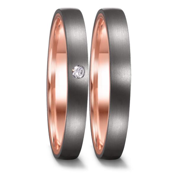 TeNo Trauringe Tantal 52658/001/DA2/X503 + 52658/001/000/X503