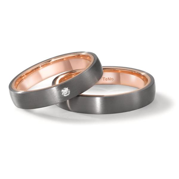 TeNo Trauringe Tantal 52659/001/DA3/X503 + 52659/001/000/X503