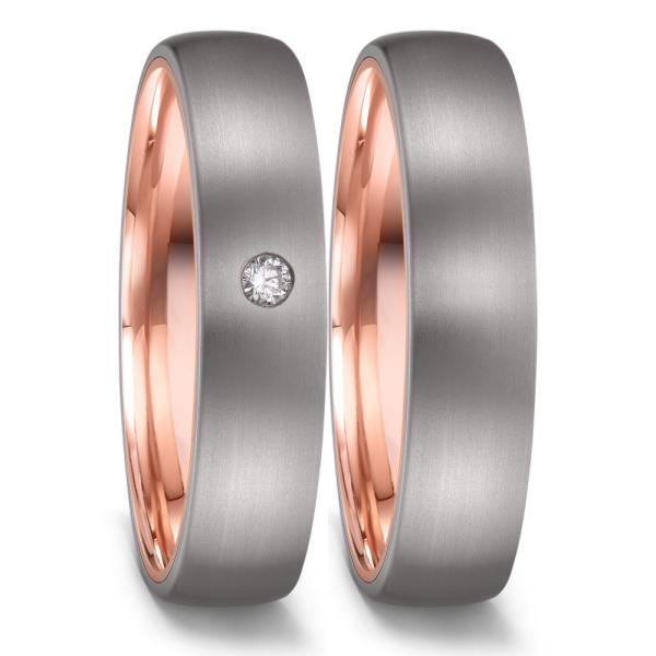 TeNo Trauringe Titan 52660/001/DA4/2503 + 52660/001/000/2503