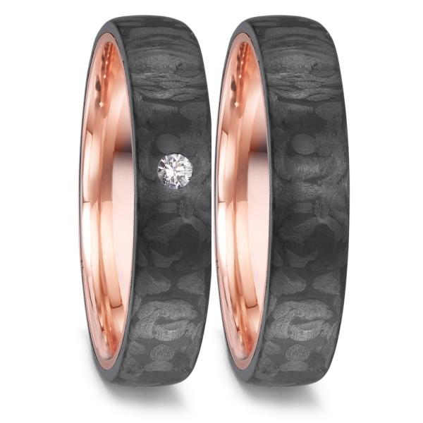 TeNo Trauringe Carbon 52660/001/DA4/N559 + 52660/001/000/N559