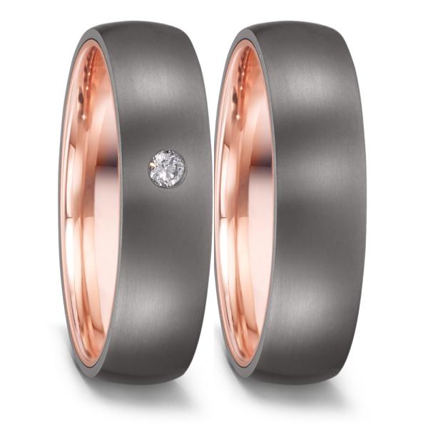 TeNo Trauringe Tantal 52661/001/DA5/X503 + 52661/001/000/X503