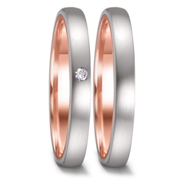 TeNo Trauringe Edelstahl 52658/001/DA2/1503 + 52658/001/000/1503