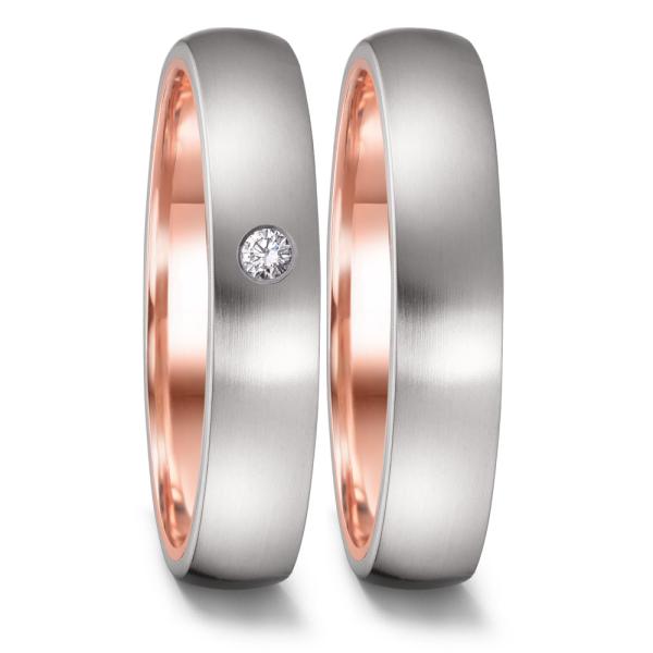 TeNo Trauringe Edelstahl 52659/001/DA3/1503 + 52659/001/000/1503