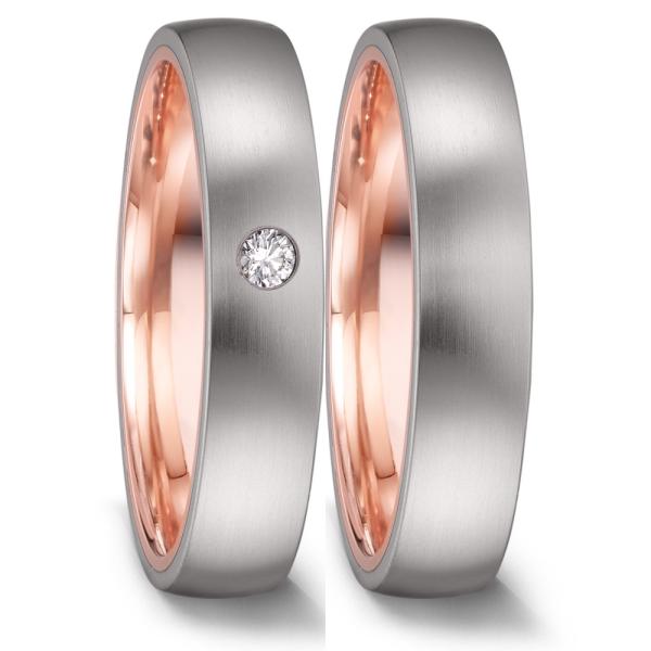 TeNo Trauringe Edelstahl 52660/001/DA4/1503 + 52660/001/000/1503