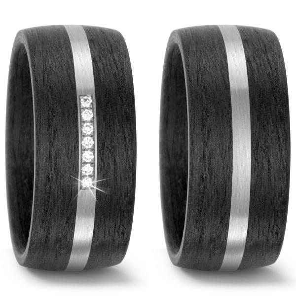 Titan Factory Trauringe Carbon 59316-003-005-NU55 + 59316-003-000-NU55