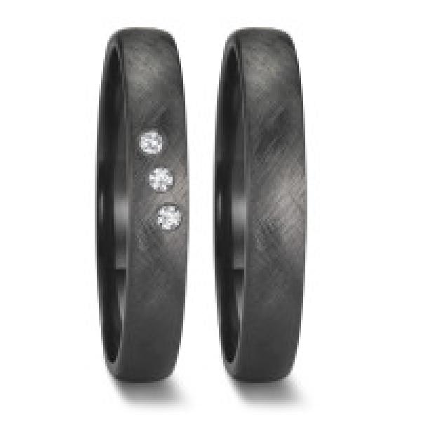 TitanFactory Trauringe Zirkonium 52670/023/DD2/W036 + 52670/023/000/W036