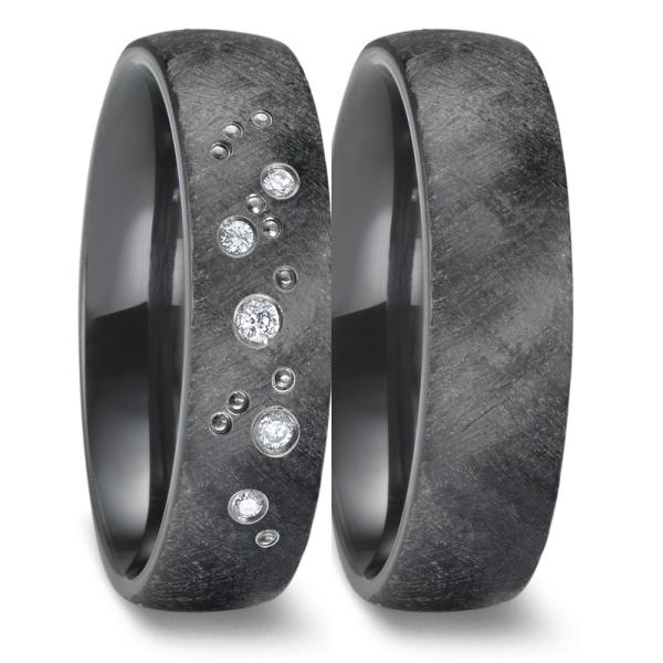 TitanFactory Trauringe Zirkonium 52672/023/DN2/W036 + 52672/023/000/W036