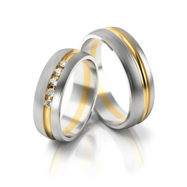 Stelmach Trauringe Weiss-Gelbgold 157