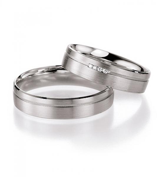 Nowotny-Collection Ruesch Trauringe Weissgold 66/20130 + 66/20140