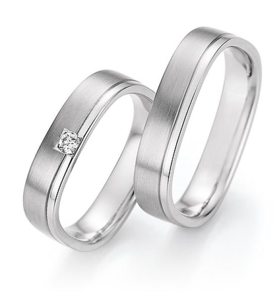 Nowotny-Collection Ruesch Trauringe Weissgold 66/47170-055 + 66/47020-045