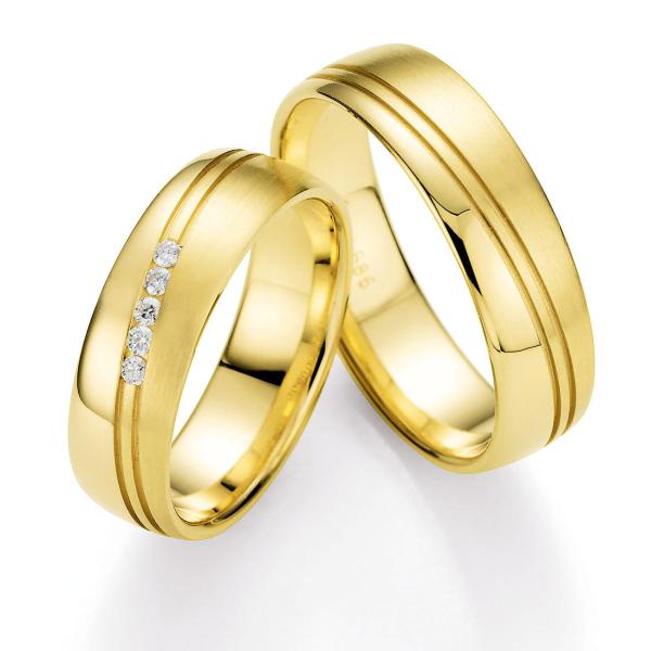 Nowotny-Collection Ruesch Trauringe Gelbgold 66/05000-060 + 66/05000-060