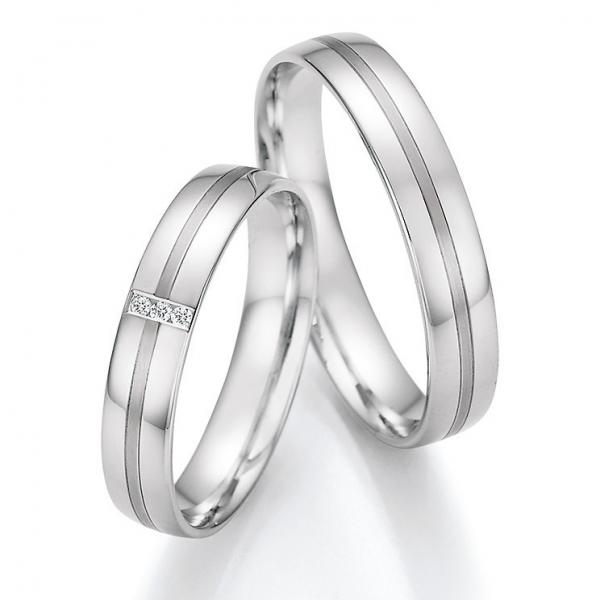 Nowotny-Collection Ruesch Trauringe Weissgold 66/61070-40+66/61080-40