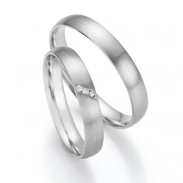 Nowotny-Collection Ruesch Trauringe Weissgold 66/61110-35+66/61120-35