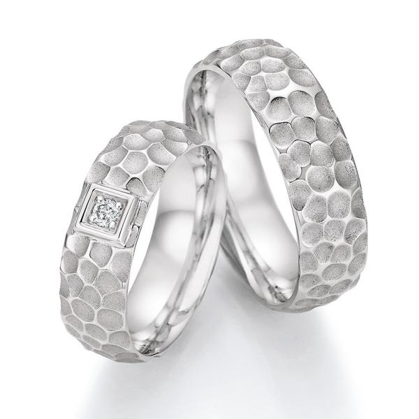 Nowotny-Collection Ruesch Trauringe Weissgold 66/63070-065 + 66/63080-065