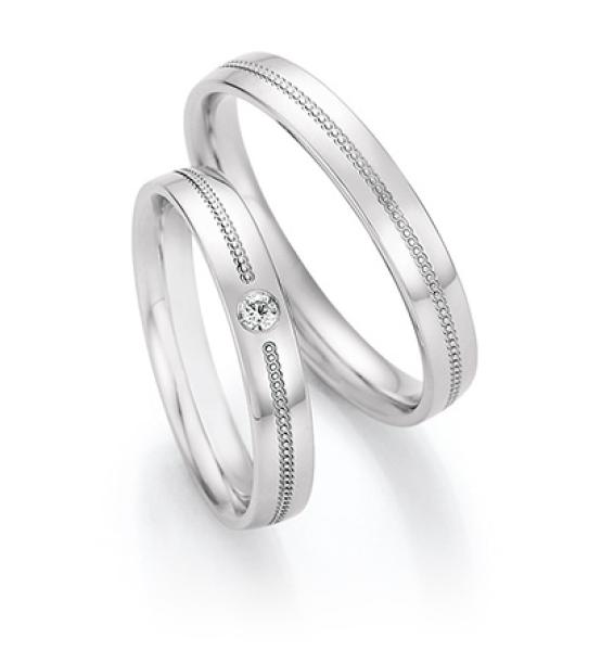 Nowotny-Collection Ruesch Trauringe Millgriff, Milgrain, Perlierung 66/66050-035 + 66/66060-035