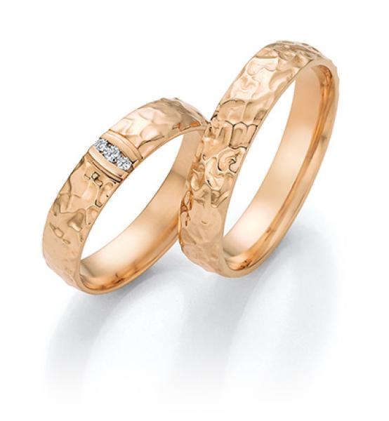 Nowotny-Collection Ruesch Trauringe Rotgold 66/66090-045 + 66/66100-045