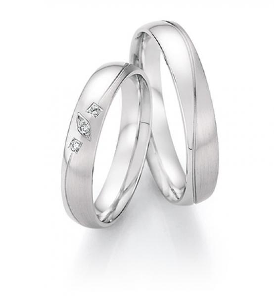 Nowotny-Collection Ruesch Trauringe Weissgold 66/66150-040 + 66/66160-040