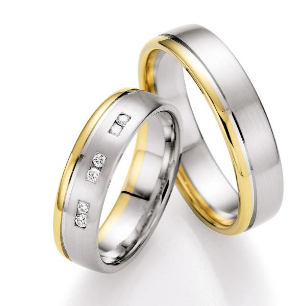 Nowotny-Collection Ruesch Trauringe Weiss-Gelbgold 66/07050-055 + 66/07050-055