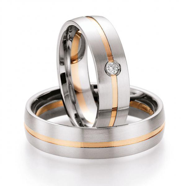 Nowotny-Collection Ruesch Trauringe Weiss-Rotgold 66/07120-055 + 66/07120-055