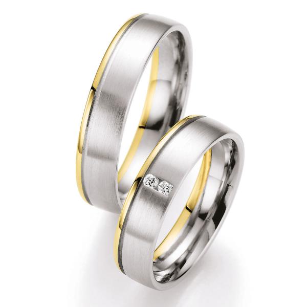 Nowotny-Collection Ruesch Trauringe Weiss-Gelbgold 66/07200-050 + 66/07200-050