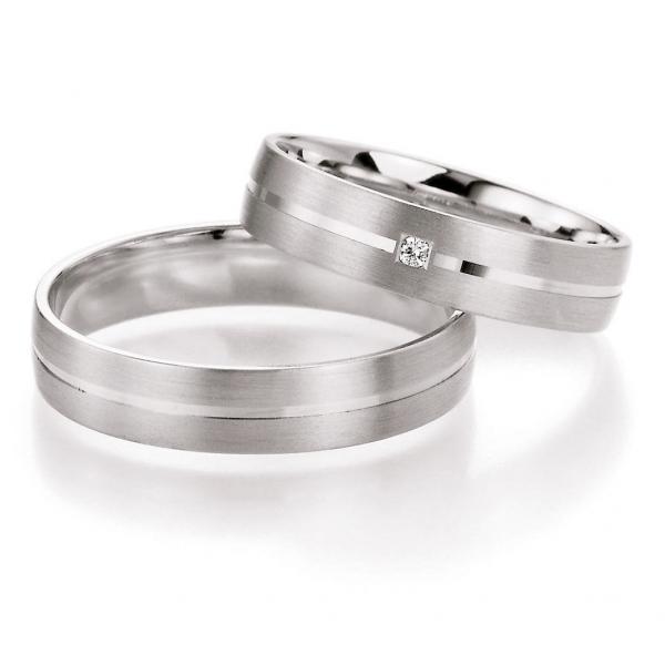 Nowotny-Collection Ruesch Trauringe Weissgold 66/10030-045 + 66/10040-045