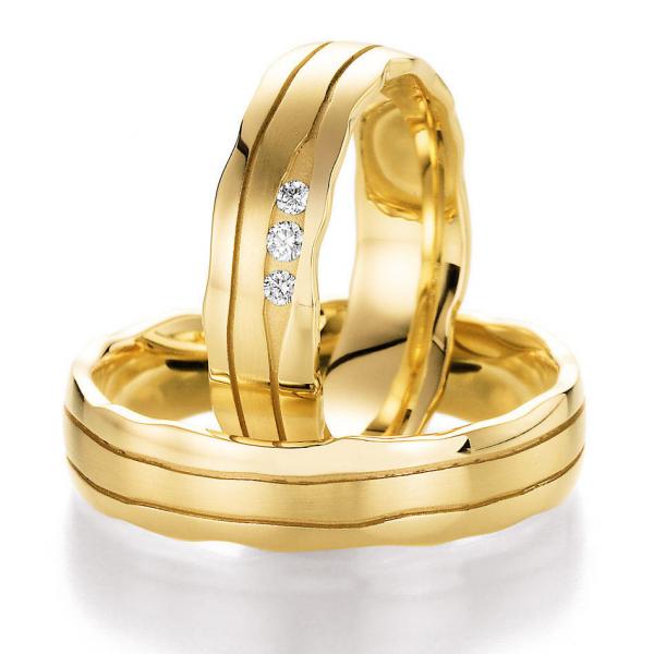 Nowotny-Collection Ruesch Trauringe Gelbgold 66/10390-056 + 66/10400-056