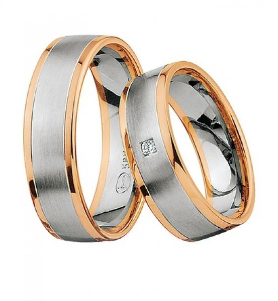 Nowotny-Collection Ruesch Trauringe Weiss-Rotgold 66/04060-060 + 66/04060-060