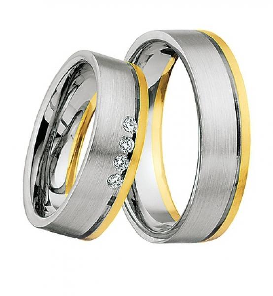 Nowotny-Collection Ruesch Trauringe Weiss-Gelbgold 66/04090-060 + 66/04090-060