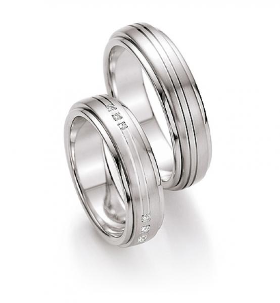 Nowotny-Collection Ruesch Trauringe Weissgold 71/10110-060 + 71/10120-060