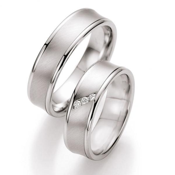 Nowotny-Collection Ruesch Trauringe Weissgold 72/10050-060 + 72/10060-060