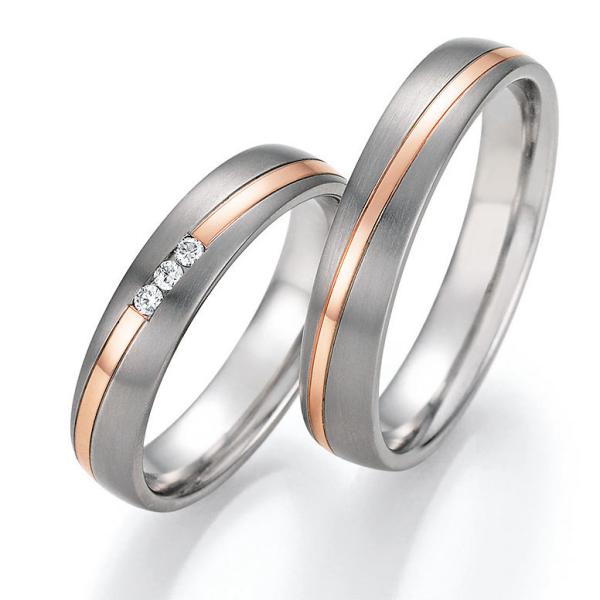 Nowotny-Collection Ruesch Trauringe Titan 78/10030-045 + 78/10040-045