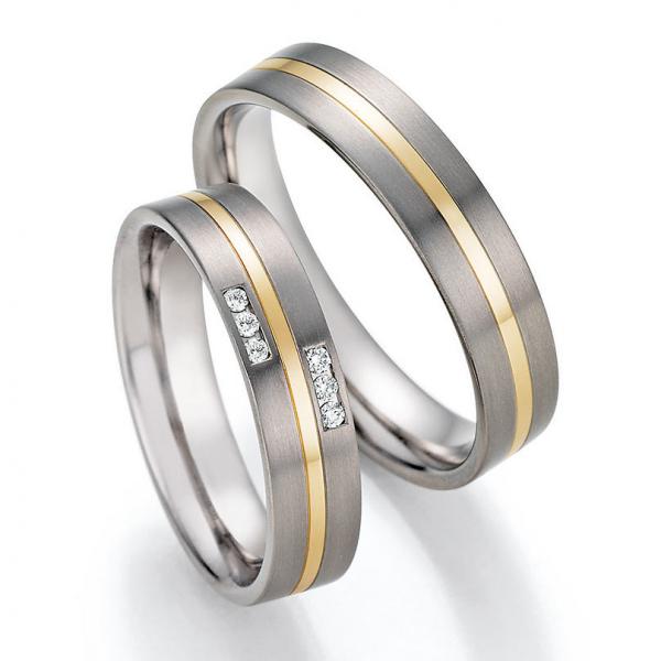 Nowotny-Collection Ruesch Trauringe Titan 78/10050-050 + 78/10060-050