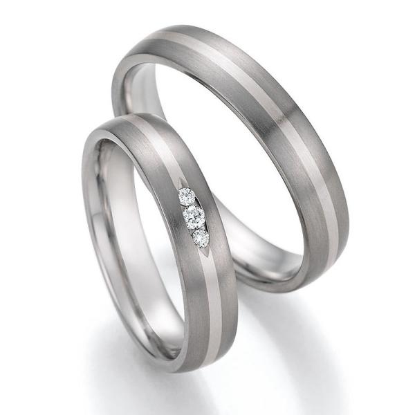 Nowotny-Collection Ruesch Trauringe Titan 78/10090-045 + 78/10100-045