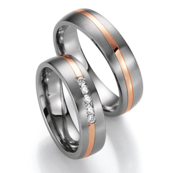 Nowotny-Collection Ruesch Trauringe Titan 78/80110-055 + 78/80120-055