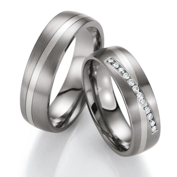 Nowotny-Collection Ruesch Trauringe Titan 78/80150-060 + 78/80160-060