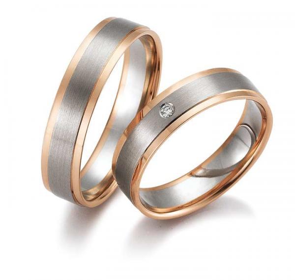 Gettmann Trauringe Weiss-Rotgold 8336,50 + 8336,50B