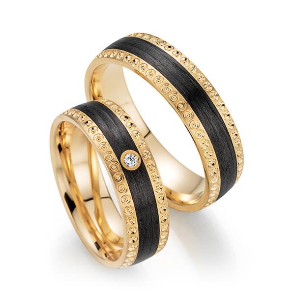 Bayer Trauringe Carbon 60 88487 /060 + 61 88487 /060